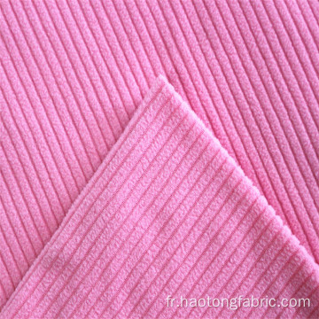 Tissu polaire tricoté uni à rayures en polyester